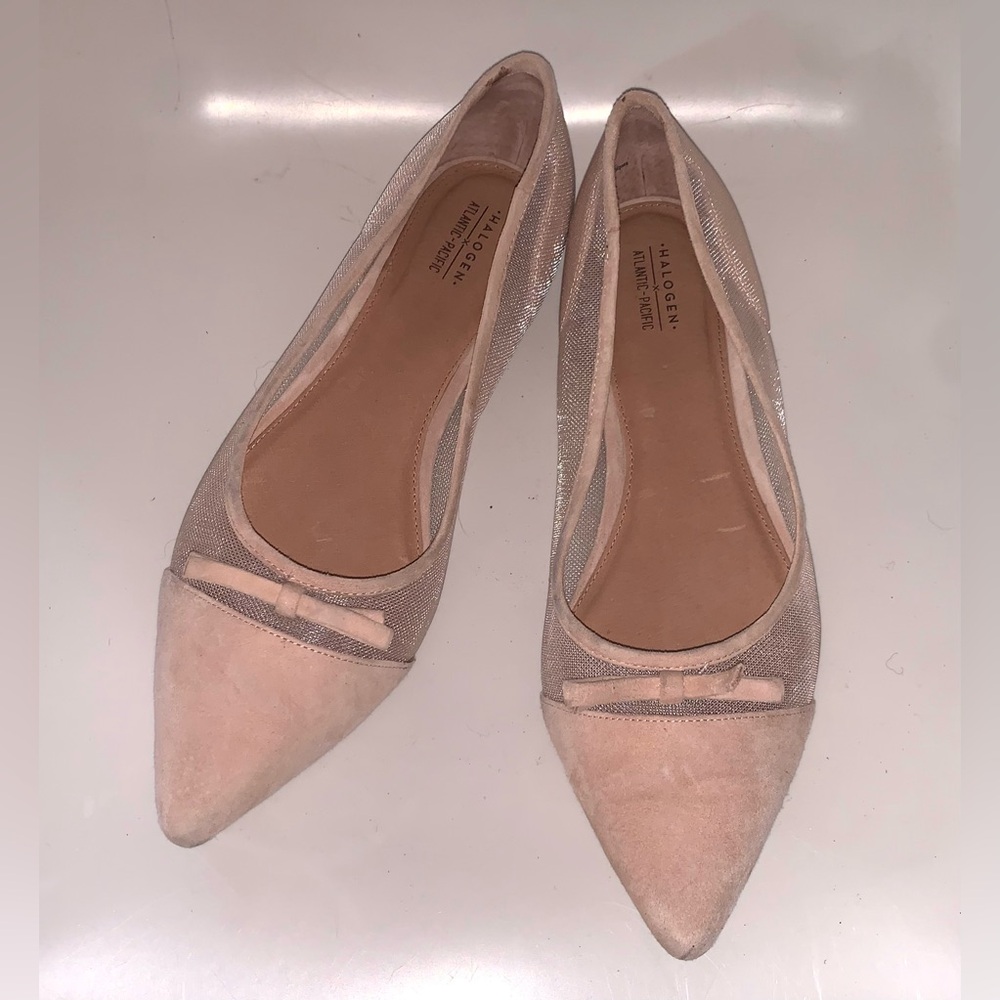 Halogen Women's Blush Suede Pointy Toe Flats Size 8.5